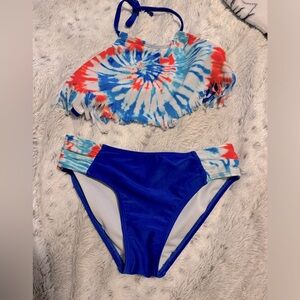 Red white and blue girls bikini size 7/8